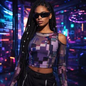 Forever 21 long-sleeve mesh top